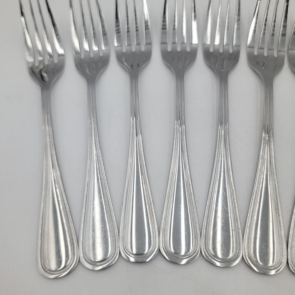 12pc Acopa Stainless Steel Dinner Forks Set Lydia Lansdale Pattern Silver 8.25